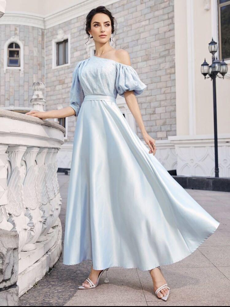 SHEIN Asymmetrical Neck Puffed Sleeved Lace Dress, Women's Fashion, Dresses & Sets, Dresses on Carousell SHEIN Asymmetrical Neck Puffed Sleeved Lace Dress, Women's Fashion, Dresses & Sets, Dresses on Carousell