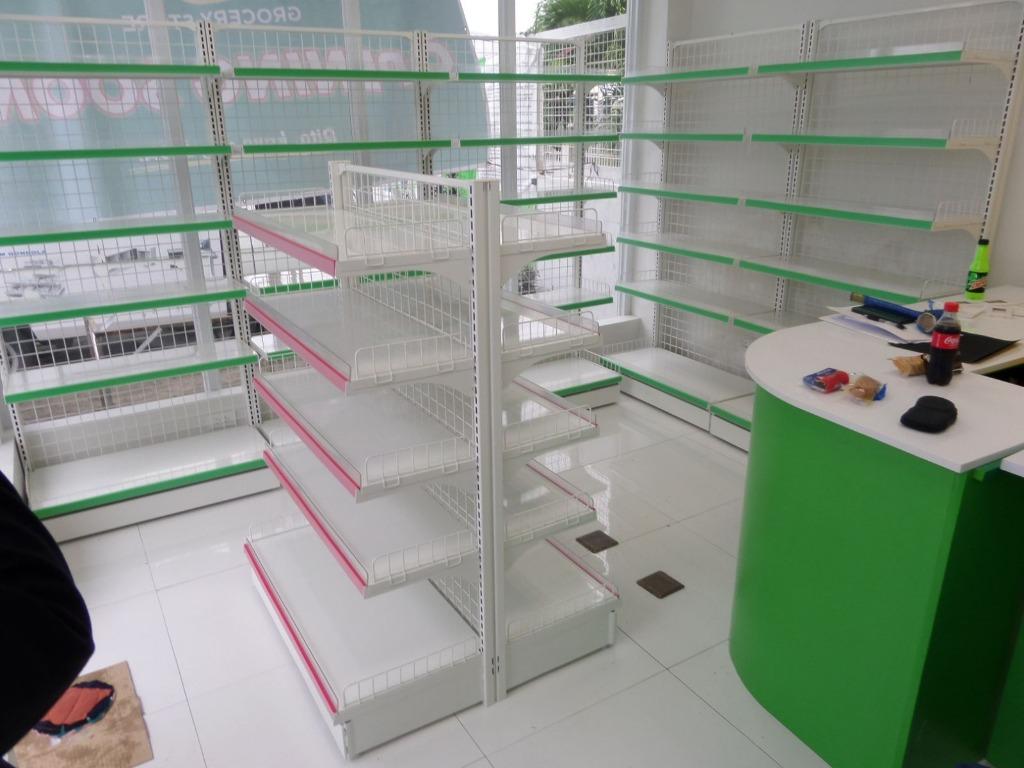 Shelves racks Grocery mini marts steel standee, Furniture & Home Living ...