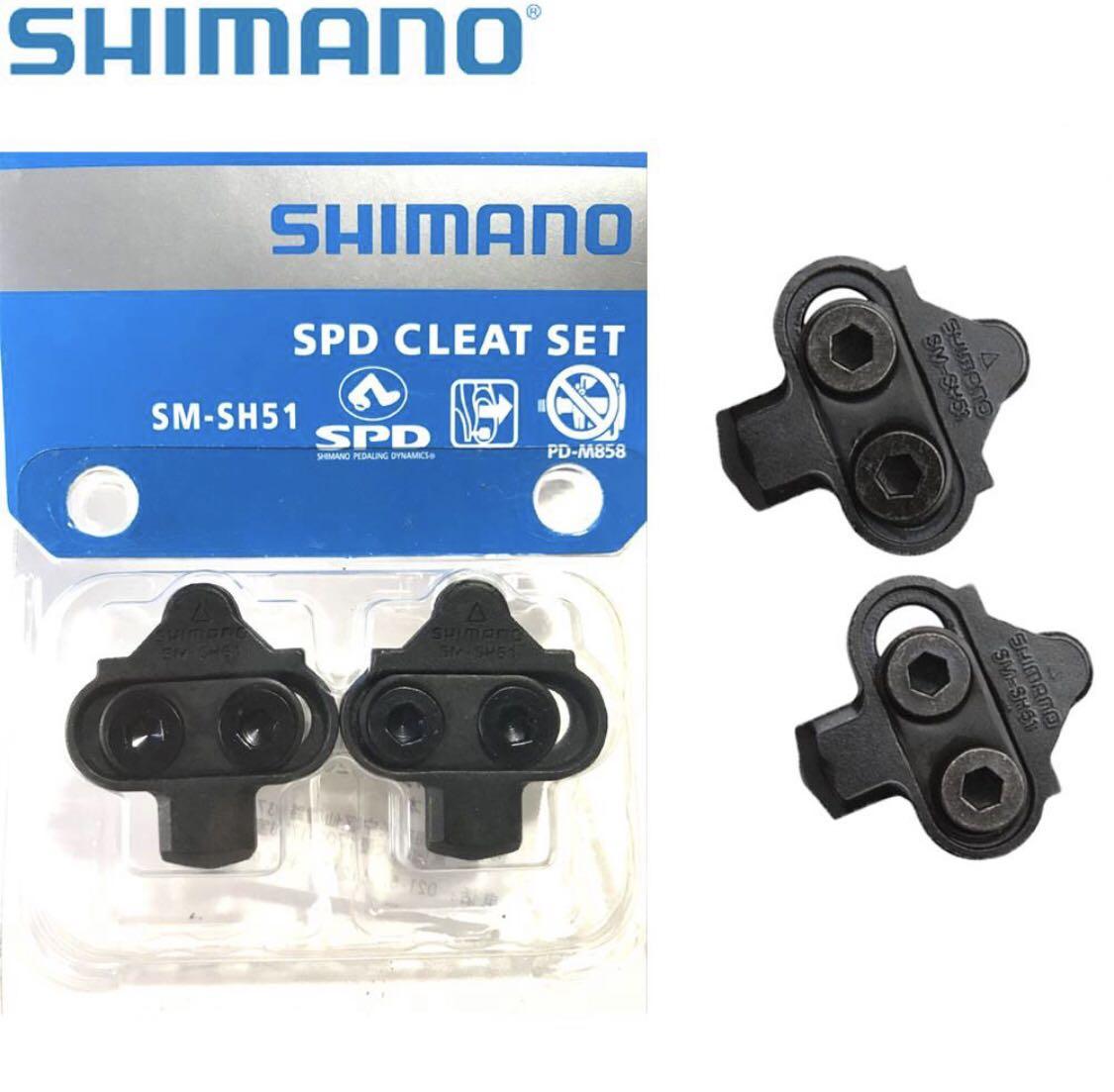 Shimano SPD SM SH51 Pedals Cleat Set MTB Mountain Road Bike Bicycle Cycling Cleats Sports Equipment Bicycles Parts Bicycles on Carousell