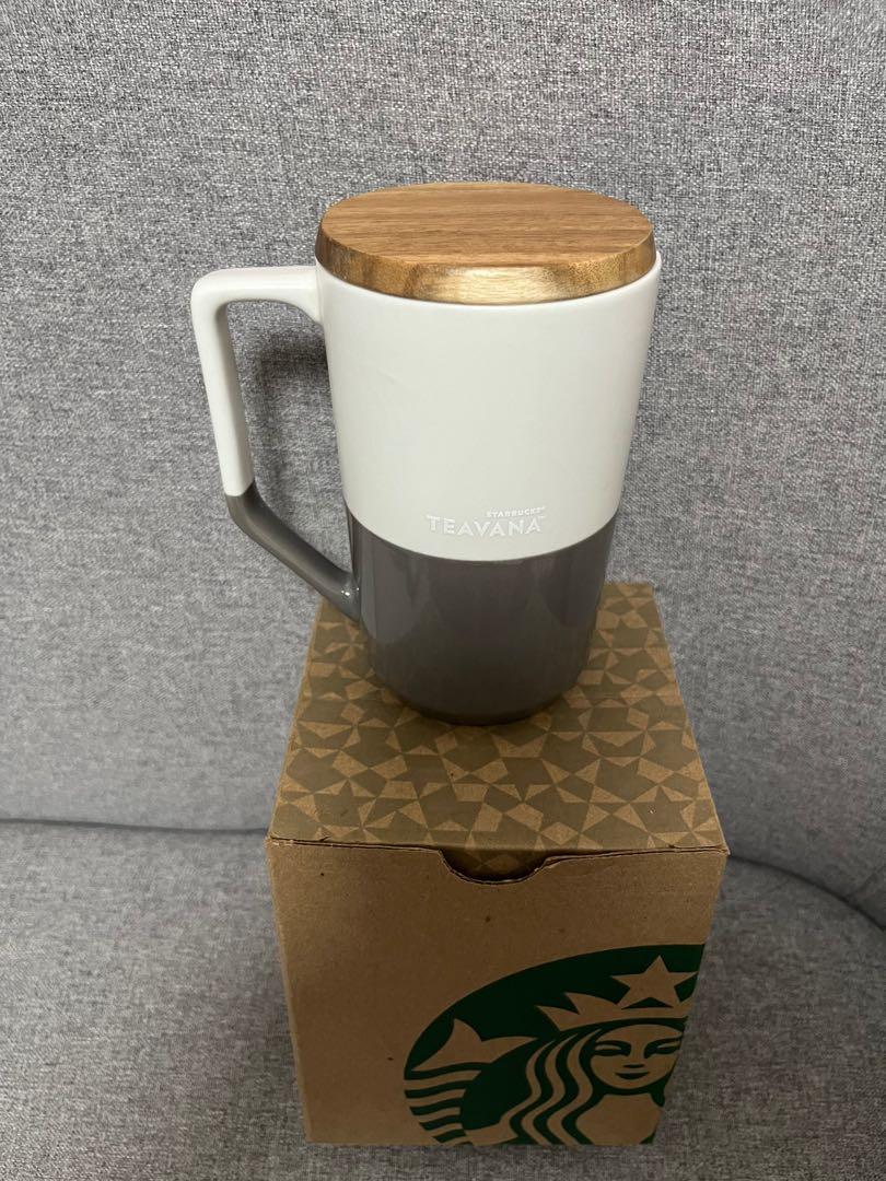 Starbucks ceramic mug with wooden lid, Furniture & Home Living