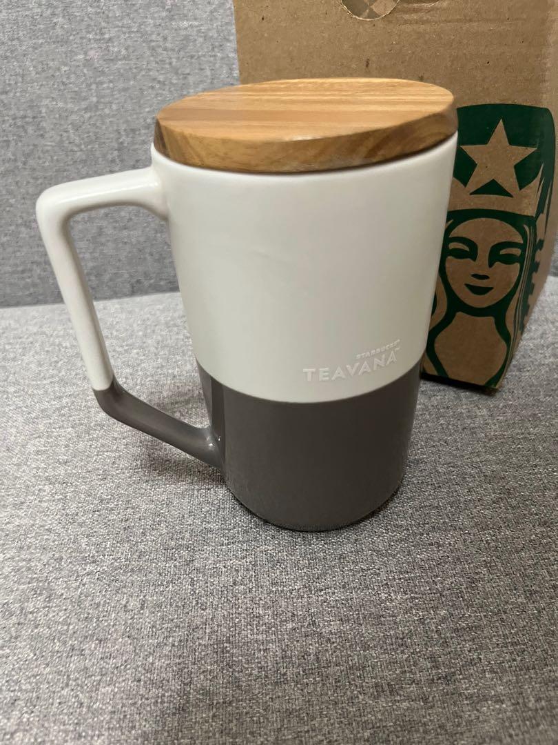 Starbucks ceramic mug with wooden lid, Furniture & Home Living