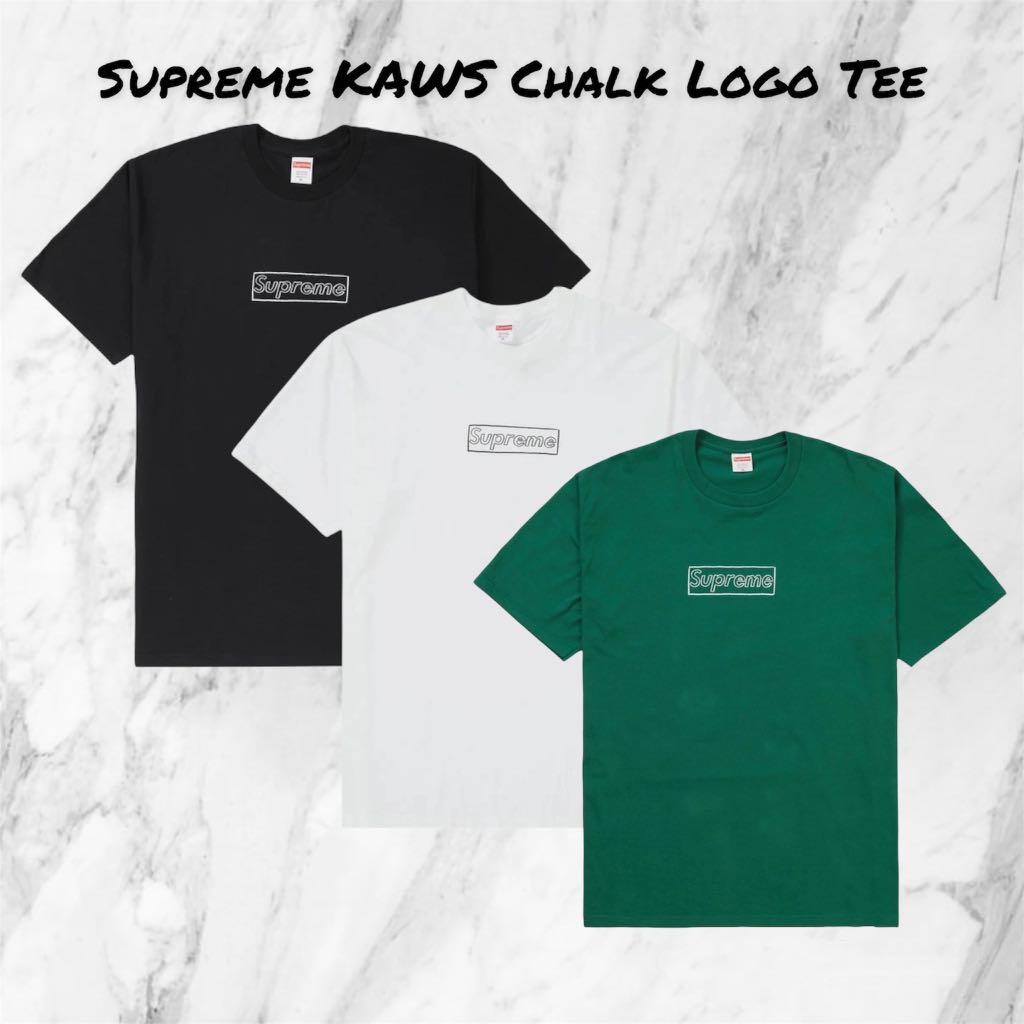 Supreme Kaws Chalk Logo Tee White