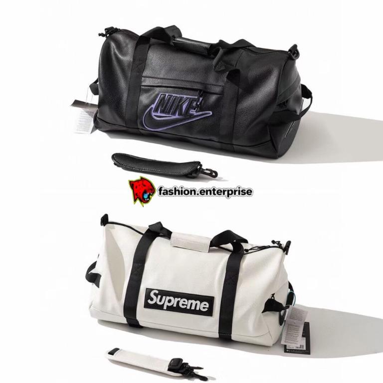 Supreme Nike Leather Duffle Bag Black