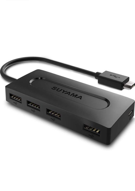 SUYAMA USB OTG Adapter for Fire TV Stick 4K,All-New Fire TV (2017) - Micro  USB HUB Adaptor with Power Supply