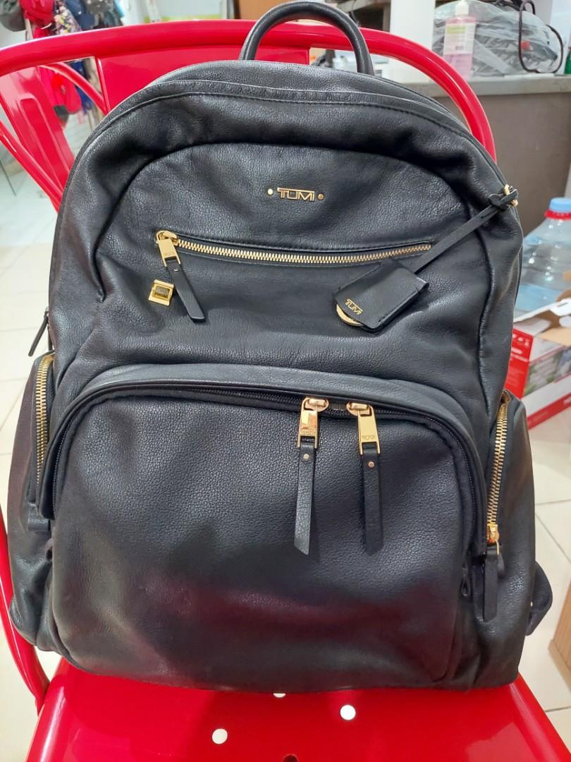 Tumi carson backpack leather top