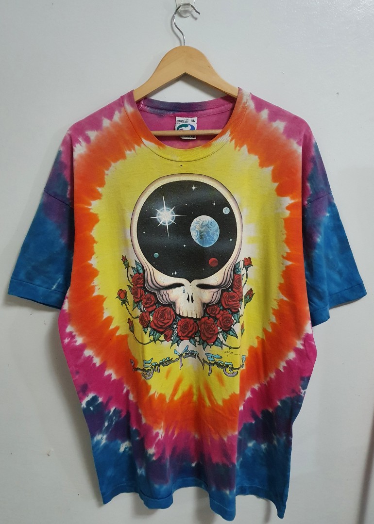 Vintage 1992 Grateful Dead Space Your Face Liquid Blue Long Sleeve T-Shirt