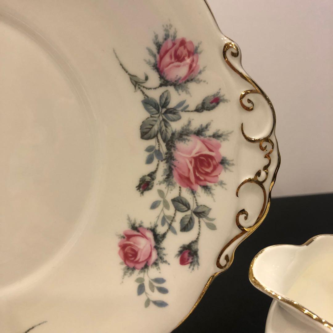 Vintage Roslyn pink and gray teaset for 2, Hobbies & Toys, Memorabilia