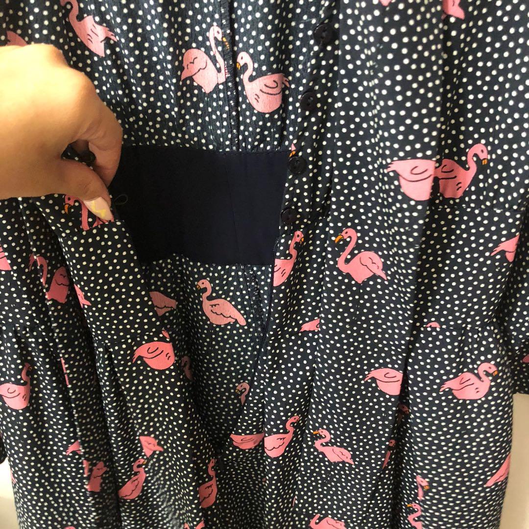 ZARA PRINTED JUMPSUIT PLAYSUIT DRESS POLKA DOT FLAMINGO XS ,S REF