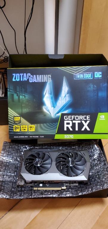 Zotac RTX 3070 Twin Edge OC Non-LHR 有盒, 電腦＆科技, 電腦周邊及