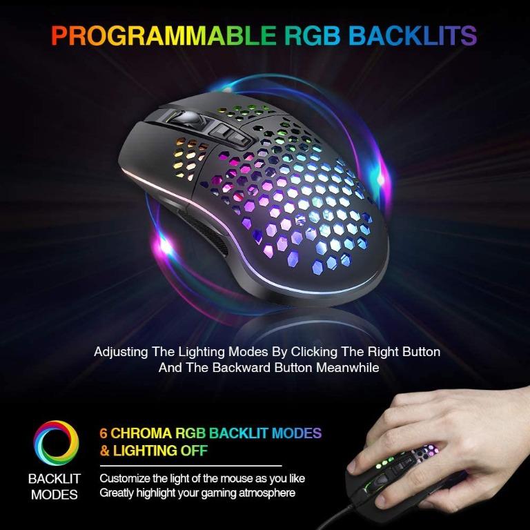 11540) BENGOO RGB Gaming Mouse, Wired USB Mouse with Lightweight Shell, 7200 DPI
