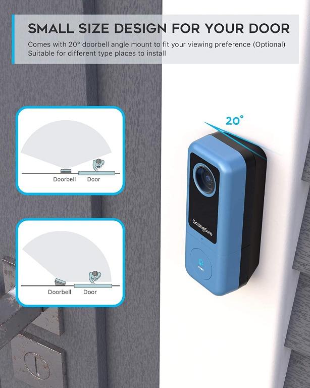 [2020 Newest] 2K WiFi Video Doorbell Camera GazingSure Alexa Smart