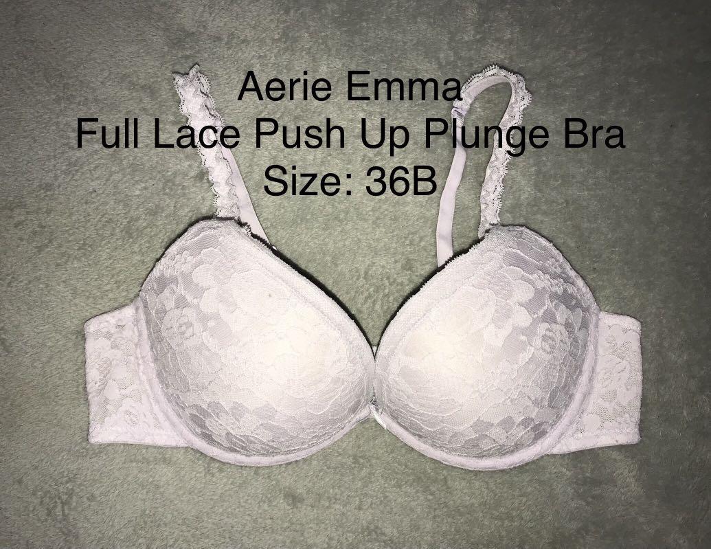 aerie, Intimates & Sleepwear, Aerie Emma Pushup Bra 34b Beautiful Black  Lace