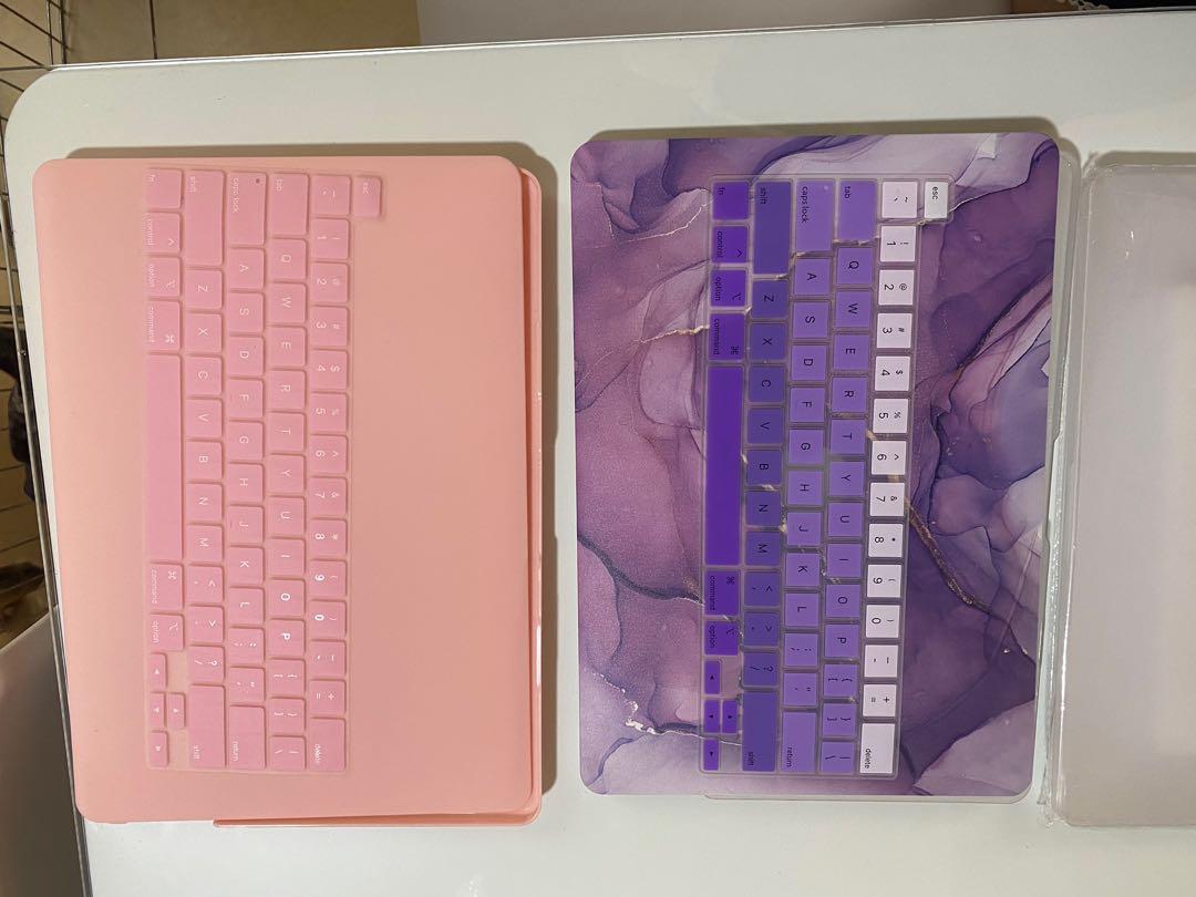 3pcs MACBOOK PRO 13” HARD CASE (Category: Cases & Sleeves) located in Quezon City. Submitted by __decluttering (Listing ID 1120636593, Image 2). Description: Bought for 700 each. Only used once. Nilagay lang para icheck kung sakto fitting All with keyboard protector With FREE SCREEN PROTECTOR Php 600 purple marble design Php 400 pink matte case Php 400 clear matte case Take All for 1k only.