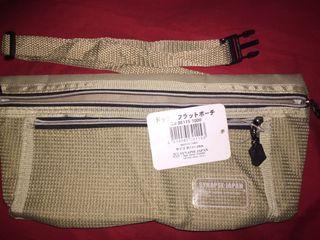 🇯🇵 Beige Camel Belt Bag w 2 Card Holder 13x28 cm SYNAPSE From Japan NWT BNWT  UNISEX Small
