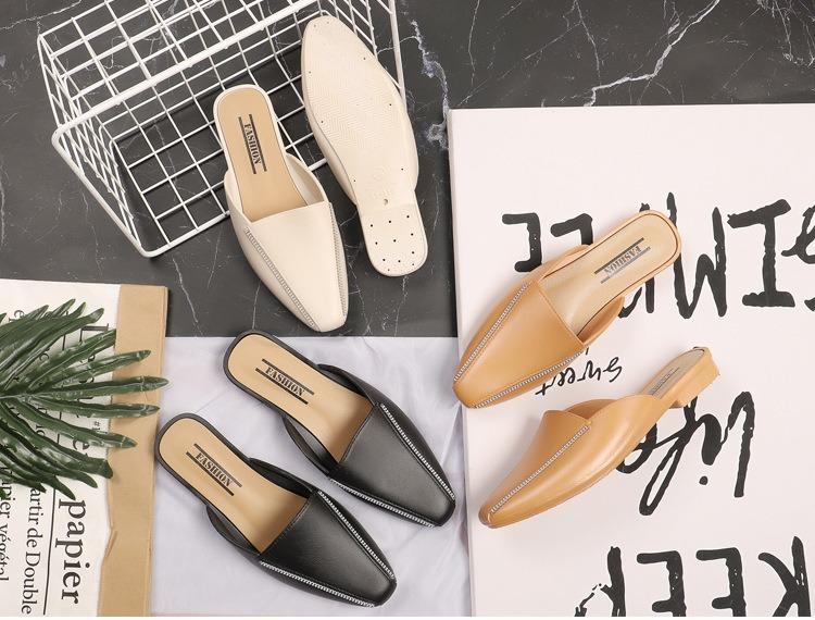 Malaysia Stock Lf Sk31155 2side Mules Loafer Pvc Casual Black Brown White Size 36 37 38 39 40 Seehere Women S Fashion Shoes On Carousell