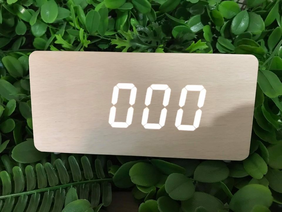 Anko LED Wooden Alarm Clock, Furniture & Home Living, Home Decor