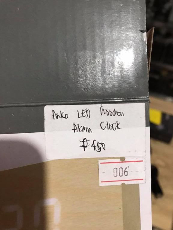 Anko LED Wooden Alarm Clock, Furniture & Home Living, Home Decor