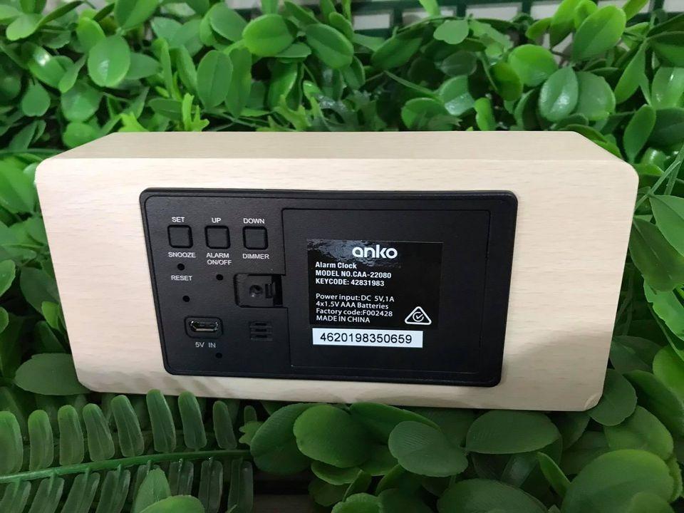 Anko LED Wooden Alarm Clock, Furniture & Home Living, Home Decor