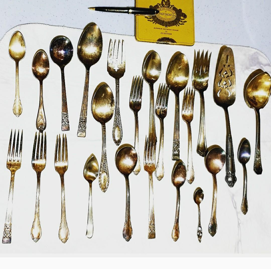 Antique Spoons,fork, cake knife & serving s f (Category: Dinnerware & Cutlery) located in Dumaguete. Submitted by ellelopez35 (Listing ID 1120753325, Image 2). Description: take all Antique cutlery collectibles for display. some are rare design. ●sterling ●community ●Lenox and other brands..