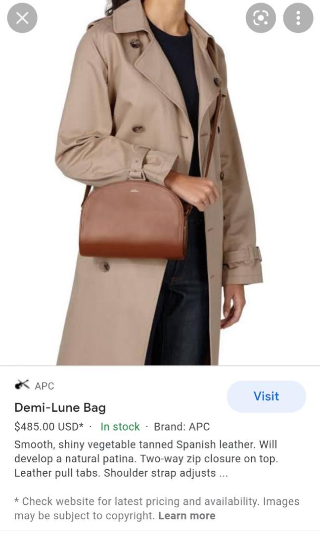Demi-Lune mini Venice leather bag Black APC Paris