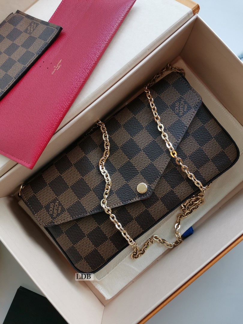 Brand New Louis Vuitton Pochette Felicie Damier Ebene in Red Interior (Date  Code FH0241), Luxury, Bags & Wallets on Carousell