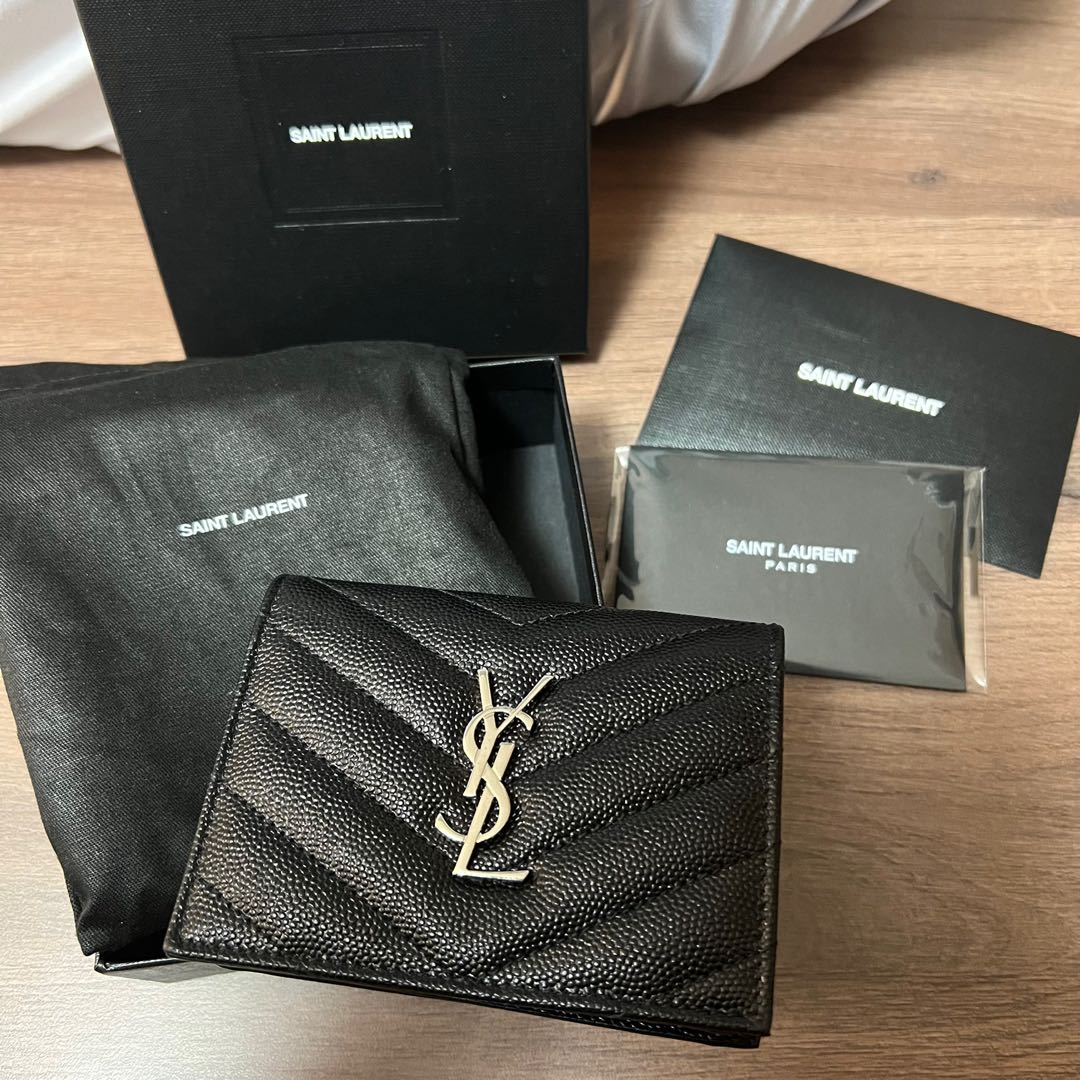 BNIB Authentic YSL Mini Wallet or Card Holder , Men's Fashion, Watches