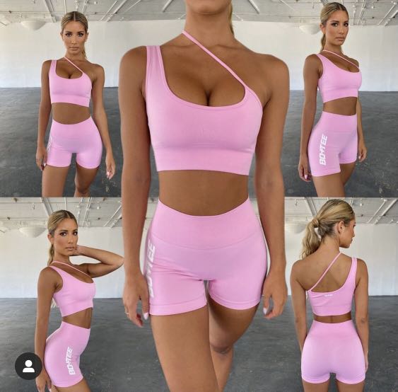 Bo+Tee Seamless Shorts in Pink, Women's Fashion, Activewear on