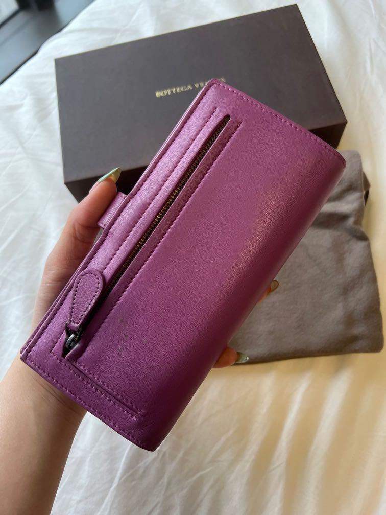 Bottega Veneta Long Wallet Purple, Women's Fashion, Bags & Wallets 