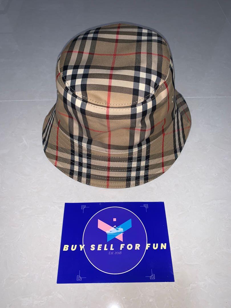 Burberry Checkered Bucket Hat, Men's Fashion, Watches & Accessories