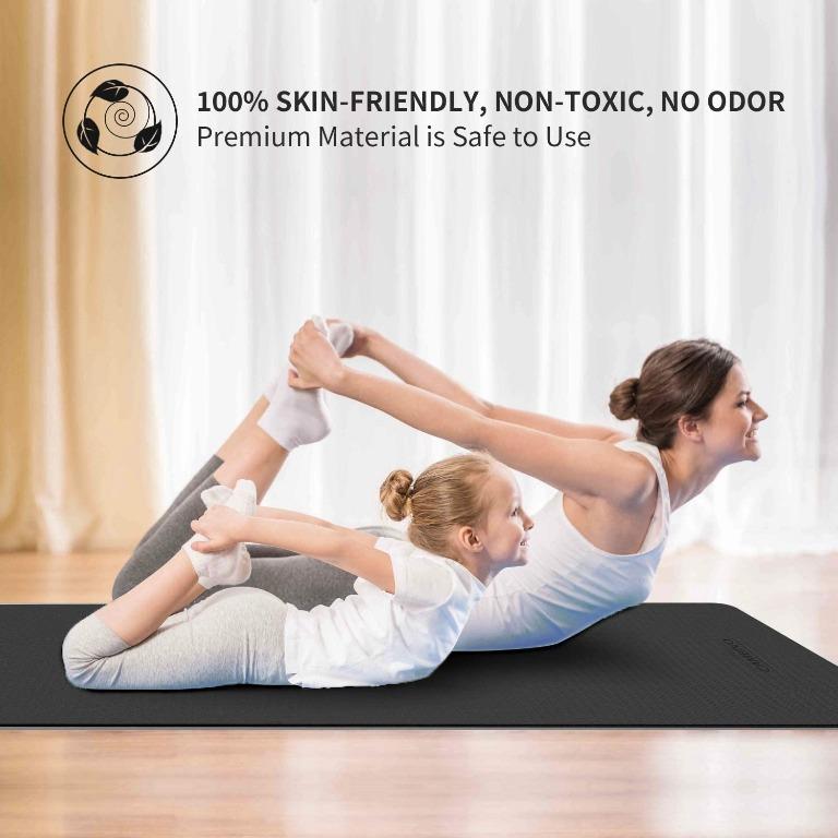 CAMBIVO Large Yoga Mat (6'x 4'), Extra Wide TPE Mat for Men and Women, 1/4  Thick Exercise Fitness Mat for Home Gym, Yoga, Pilates, Workout, Sports  Equipment, Exercise & Fitness, Exercise Mats