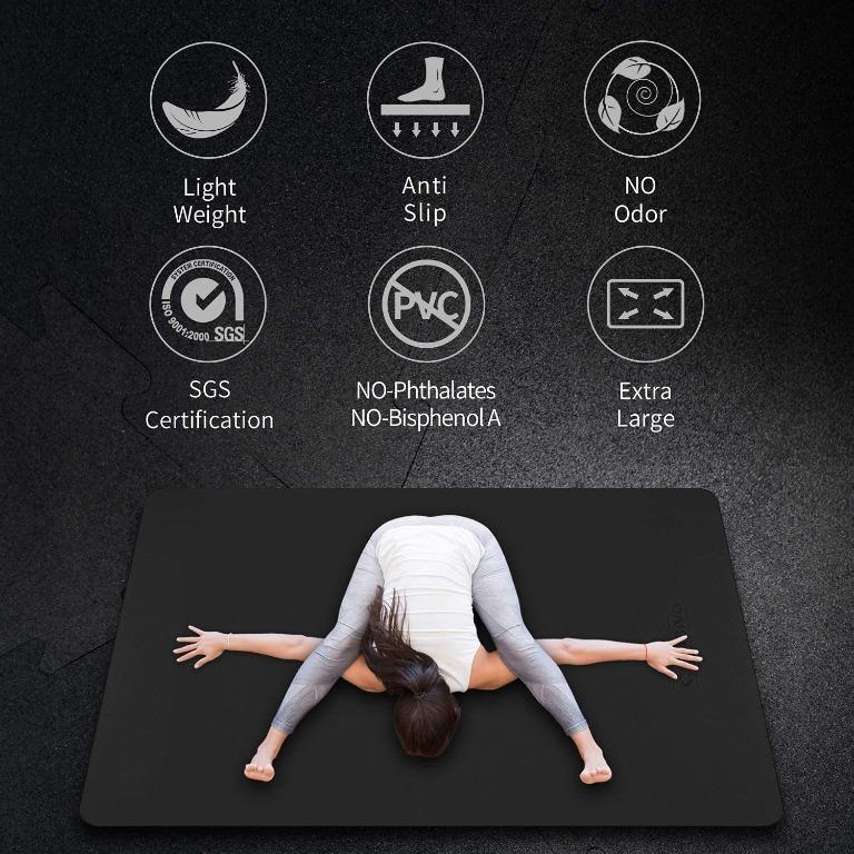 CAMBIVO Large Yoga Mat 6' x 4' x 8mm(72'' x 48'') Extra Thick Exercise Mat  for Home Gym Flooring, Non-Slip Anti-Tear Barefoot Workout Mat for Women  and Men-Pilates,Stretching,Push-ups,Fitness, Mats -  Canada