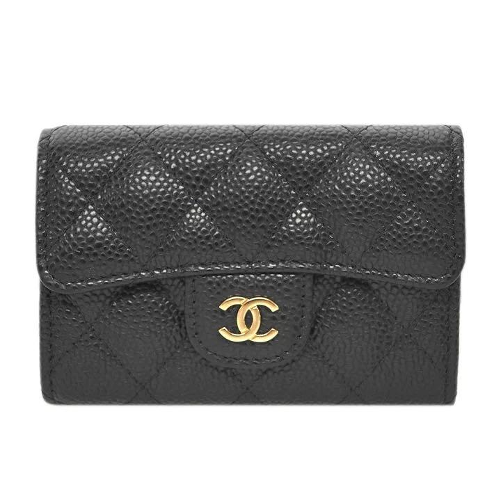 Chanel ap0214 名片夾黑金小牛皮, 名牌精品, 精品包與皮夾在旋轉拍賣