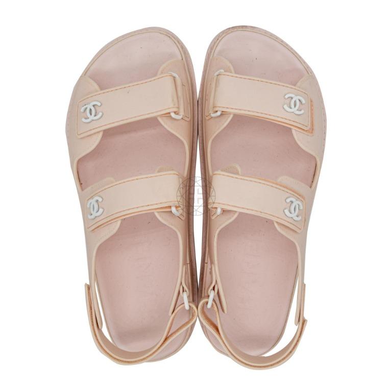 Baby pink chanel sandals sales
