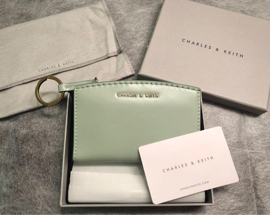 Mint Green Quilted Card Holder - CHARLES & KEITH IN