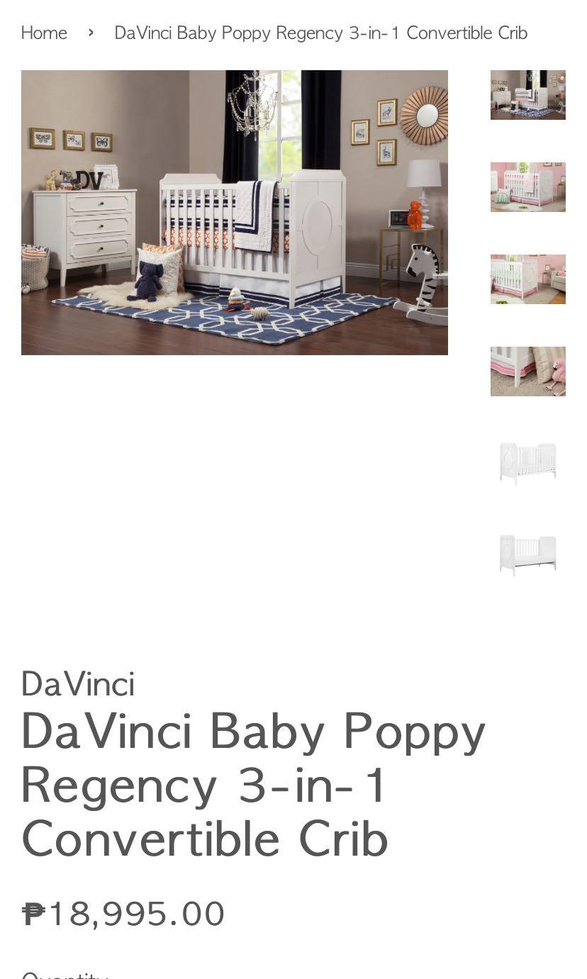 DaVinci Baby Poppy Regency 3 in 1 Convertible Crib
