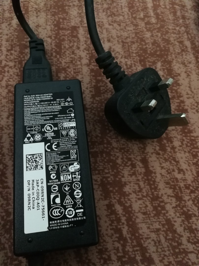 Dell power adapter DP/N 09RN2C, Computers & Tech, Parts & Accessories