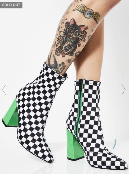 Checkered on sale ankle boots