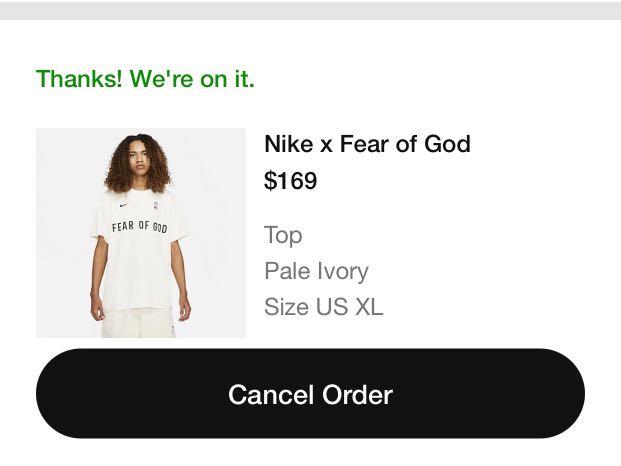 Fear Of God X Nike Nba Warm up tee Pale Ivory FOG essentials ...