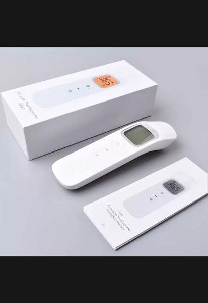 Forehead Infrared Thermometer (Category: Health Monitors & Weighing Scales) located in Manila. Submitted by trustradeglobal (Listing ID 1120627291, Image 2). Description: Our infrared thermometer measures the object temperature based on infrared energy emitted from the surface. Users can quickly get measurement results after positioning properly the temperature probe on the forehead or subject surface. Model : KF30 Power Supply Mode: Internal Pow