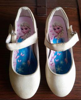Frozen Cream Glittered Girl's Shoes