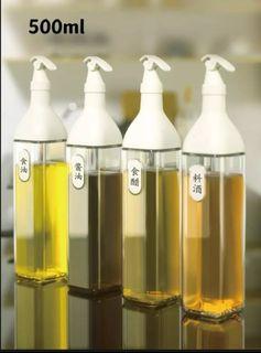 Glass oil Pot Leak-Proof Seasoning Oil Bottle Kitchen Supplies Household Soy Sauce Vinegar Sesame Oil Cooking Wine Condiment Bottle Set Oil Tank