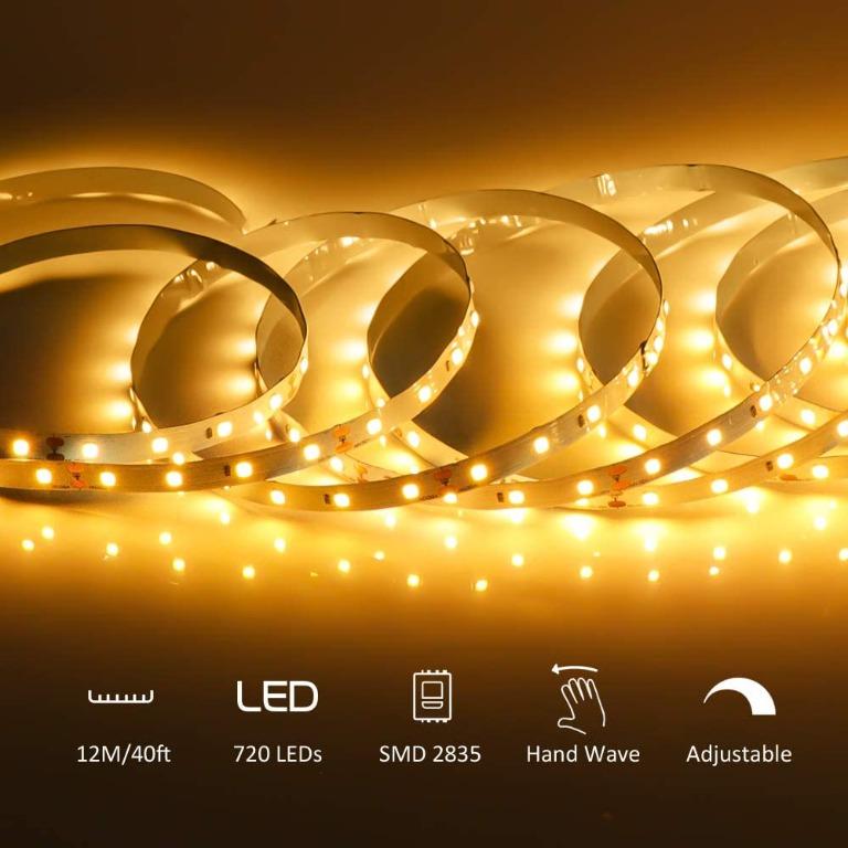 H1105 12M Dimmable LED Strip Light Kit, Ustellar 3600lm Warm White
