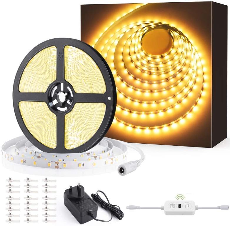 Ustellar Dimmable 600 LED Light Strip Kit with Power Supply SMD 2835 LEDs, 