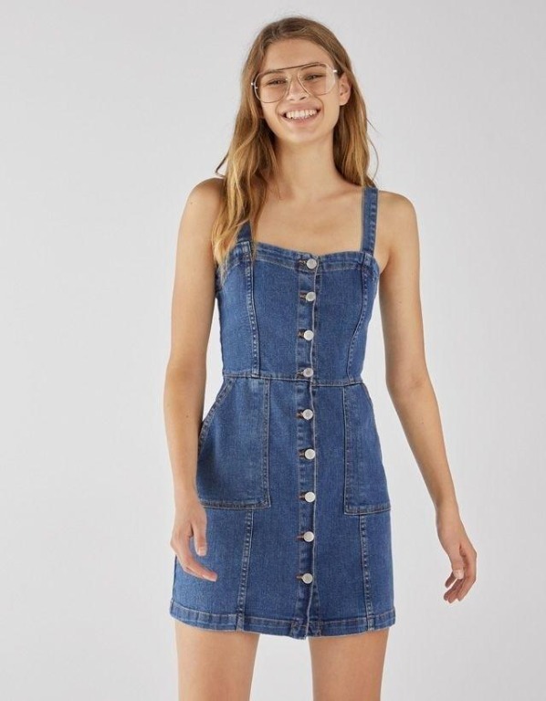 CRStudio H&M Divided Denim Dress XS, Women's Fashion, Dresses