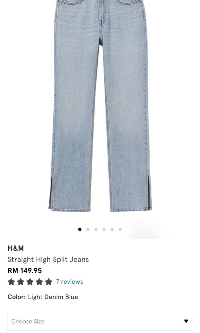 Straight High Split Jeans - Denim blue - Ladies