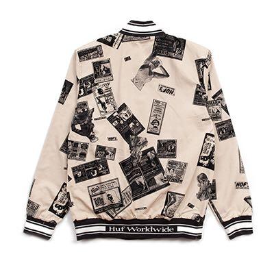 Huf peep show cheap varsity jacket