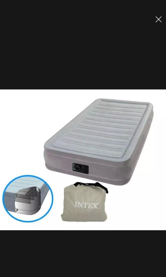 Intex Air Mattress (Queen size) with electric air pump, Furniture