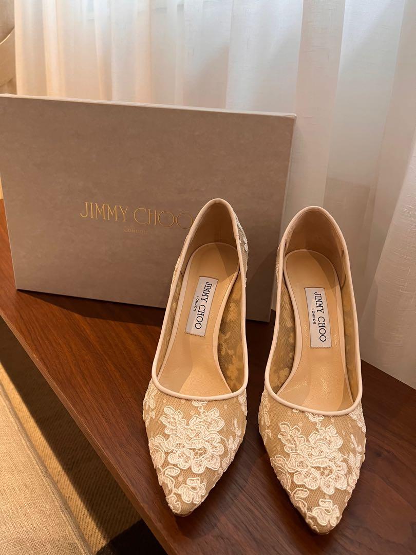 Romy 85 ivory floral lace pumps sale