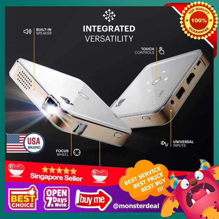 Kodak Ultra Mini Portable Projector 1080p HD LED DLP Rechargeable Pico Project 