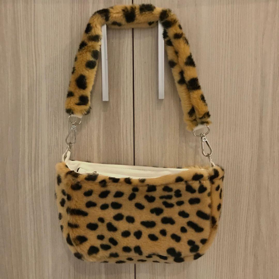 leopard fur backpack